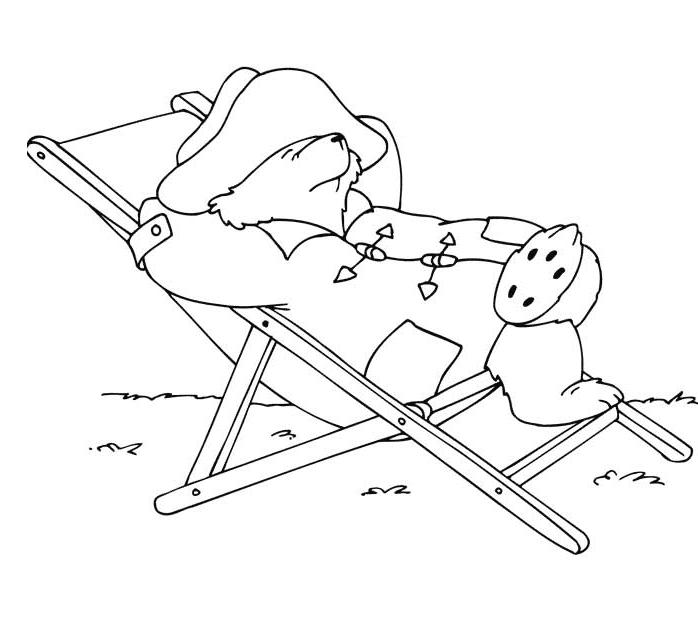 coloriage l ours paddington dans son transat